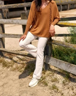 Femme Lauren Vidal Pull 100% Laine Naomi cannelle