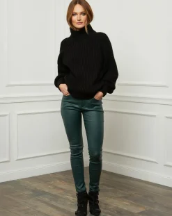 New Fleur de cachemire Pull 100% Laine Noa noir