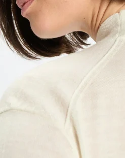 Femme Marc O'Polo Pull 100% Laine vierge Col montant écru