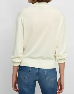 Femme Marc O'Polo Pull 100% Laine vierge Col montant écru