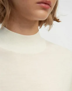 Femme Marc O'Polo Pull 100% Laine vierge Col montant écru