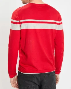 Hot Marc O'Polo Pull à rayures rouge/gris