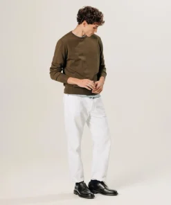 Best Rodier Pull Aaron 100% laine col rond marron écorce