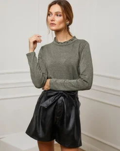 Femme Fleur de cachemire Pull Abby kaki