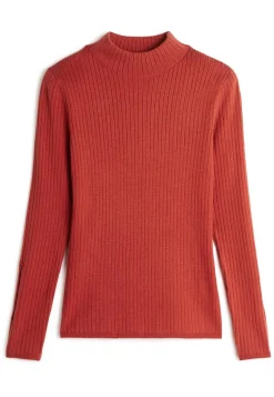 Femme Rodier Pull, Abelle col montant ouvertures orange rouille