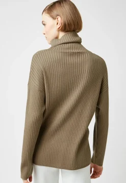 Femme Rodier Pull Ada large col roulé marron camel
