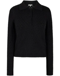 Femme Manoush Pull ajouré Pointelle noir