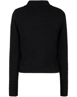 Femme Manoush Pull ajouré Pointelle noir