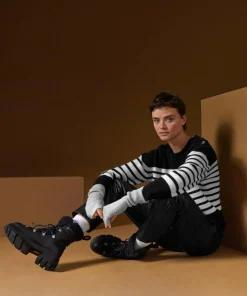 Femme Rodier Pull Albane, mariniere, boutons noir