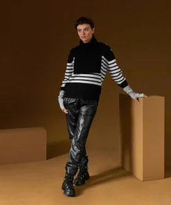 Femme Rodier Pull Albane, mariniere, boutons noir