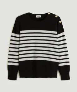 Femme Rodier Pull Albane, mariniere, boutons noir