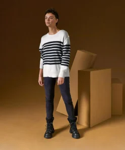 Femme Rodier Pull Albane, mariniere, boutons blanc