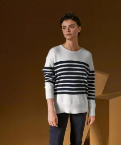 Femme Rodier Pull Albane, mariniere, boutons blanc