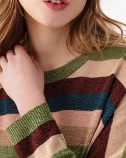 Femme Indies Pull Alesia rayures lurex