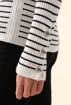 Femme Bleu Blanc Rouge Pull Alhambra noir