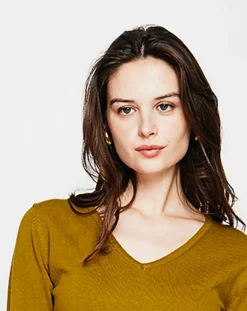 Femme Assuili Pull Alice vert olive