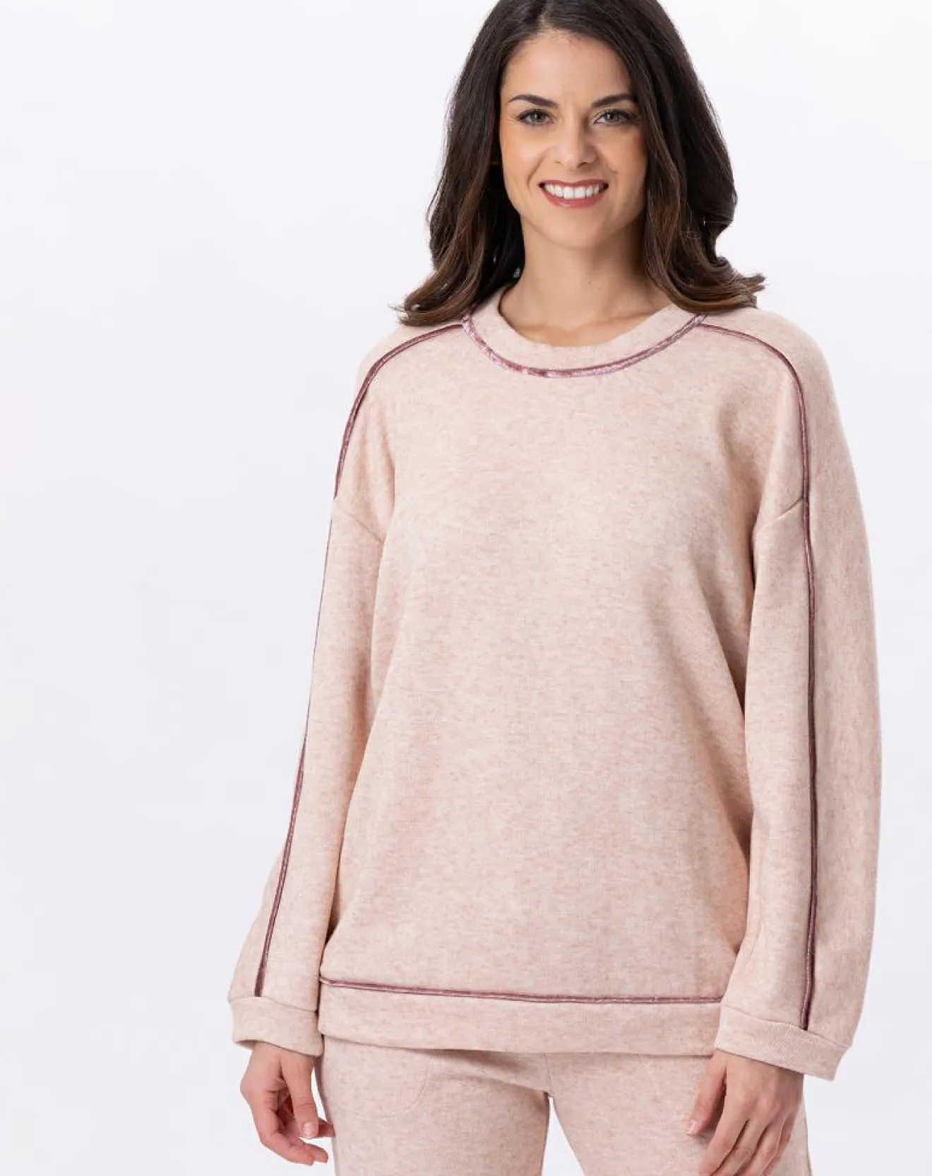 Hot Le Chat Pull Alpaga beige rose