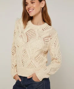Online Rodier Pull Anastasia en Laine mélangé blanc ivoire