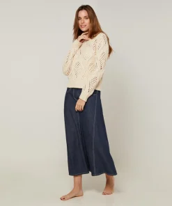 Online Rodier Pull Anastasia en Laine mélangé blanc ivoire