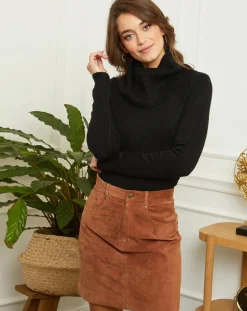 L'Armoire de Suzette Pull Anna en Maille mélangée noir