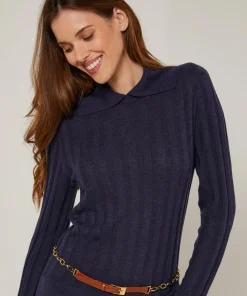Femme Rodier Pull Annabelle en Laine mélangée bleu denim