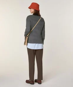 Femme Rodier Pull Annouck 100% laine jacquard gris foncé