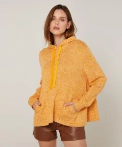 Discount Rodier Pull Ayumi à capuche chiné jaune