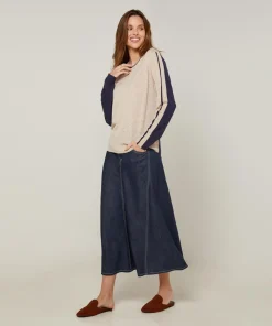 New Rodier Pull Bernadette en Laine mélangée beige/marine