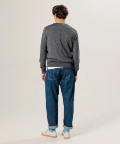 Rodier Pull Brice 100% laine col rond gris foncé