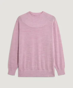 Discount Rodier Pull Brunehilde 100% laine col montant côtelé rose bonbon