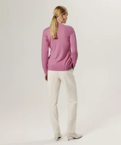 Femme Rodier Pull Chimène 100% laine cache-coeur rose bonbon