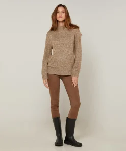 Femme Rodier Pull chiné Leonarde col montant marron