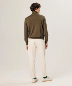 Rodier Pull Christophe 100% laine col rond marron écorce