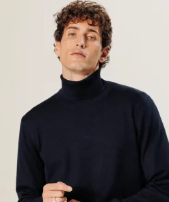 Discount Rodier Pull Clément 100% laine col rond bleu nuit