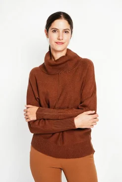 Clearance Assuili Pull col boule marron