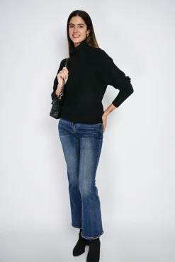 Femme Assuili Pull col boule noir