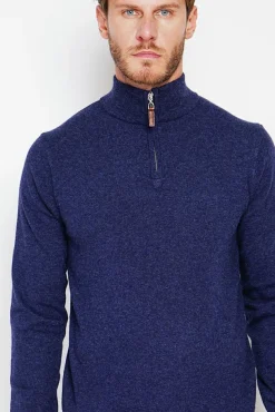 Homme C&Jo Pull col camionneur bleu nuit