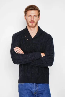 Sale C&Jo Pull col châle noir