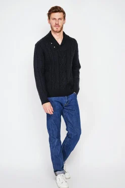 Sale C&Jo Pull col châle noir