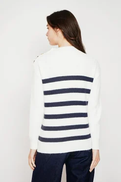 Femme C&Jo Pull col montant ajouré naturel