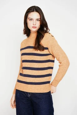 Discount C&Jo Pull col montant ajouré nougat