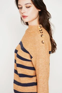 Discount C&Jo Pull col montant ajouré nougat