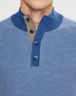 Hackett London Pull col montant Armur bleu moyen