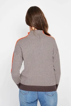 Femme C&Jo Pull col montant café