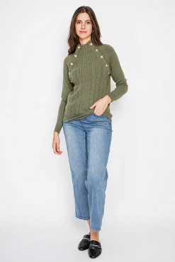 C&Jo Pull col montant kaki