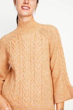 Best Assuili Pull col montant torsadé nougat