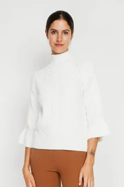 Online Assuili Pull col montant torsadé naturel