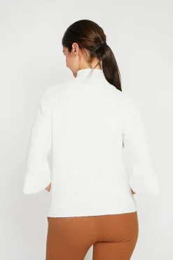 Online Assuili Pull col montant torsadé naturel