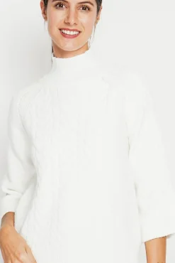 Online Assuili Pull col montant torsadé naturel