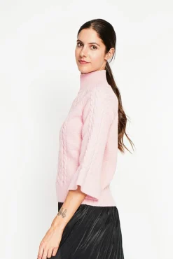 Femme Assuili Pull col montant torsadé poudre